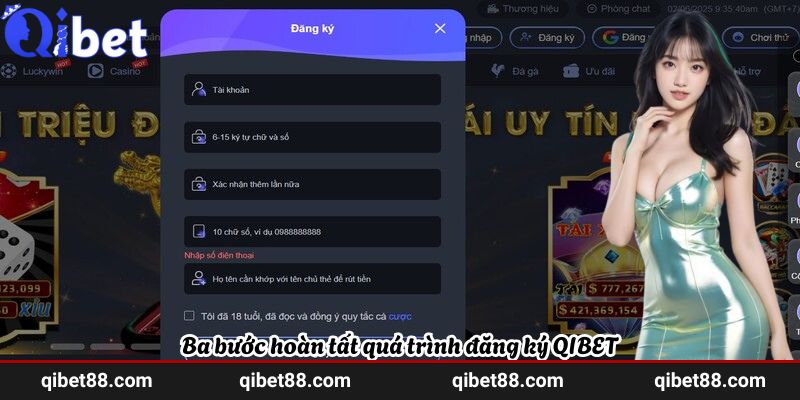 Ba bước hoàn tất quá trình đăng ký QIBET