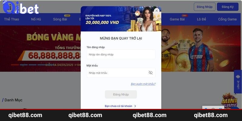 Chỉ dẫn các thao tác đăng nhập QIBET chuẩn xác nhất
