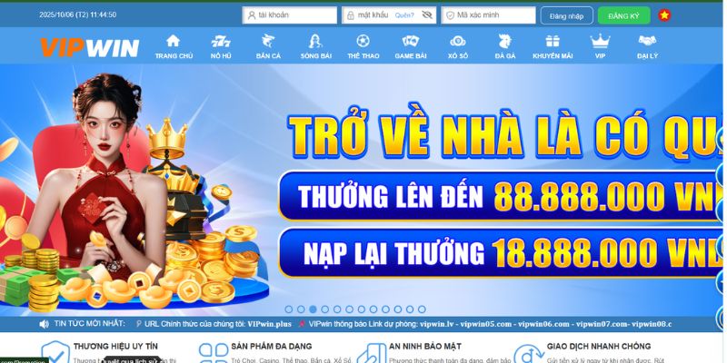 Đầu tiên cần truy cập vào trang website nhà cái VIPwin